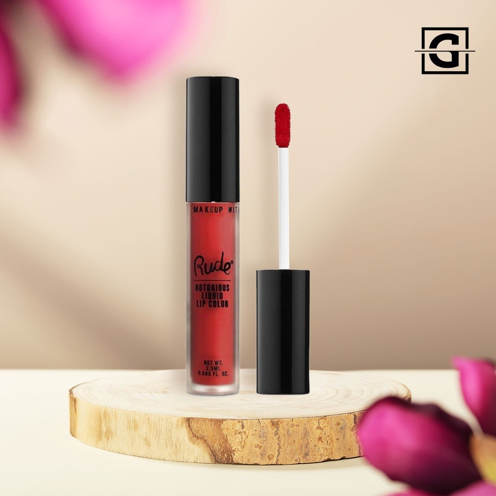 RUDE COSMETICS LABIAL LIQUIDO INDELEBLE NOTORIOUS ATOMIC RADICAL RED