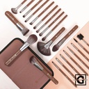 DUCARE SET DE 22 BROCHAS CON ORGANIZADOR PLEGABLE CHOCOLATE