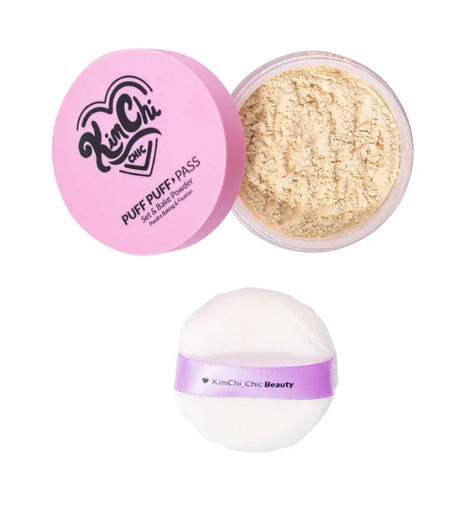 [810039590713] KIMCHI CHIC POLVO TRANSLUCIDO SUELTO PUFF PUFF PASS SET &amp; BAKE POWDER 02 BANANA