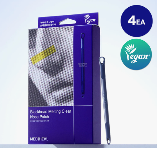 [8809936741900] MEDIHEAL PARCHE PARA NARIZ BLACKHEAD MELTING CLEAR 4 PZAS + EXTRACTOR