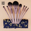 DUCARE SET DE 8 BROCHAS PARA MAQUILLAJE CON PORTA BROCHAS ROSA POWDER HIGHLIGHT